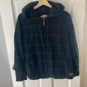 Llbean relaxed fit zip up flannel